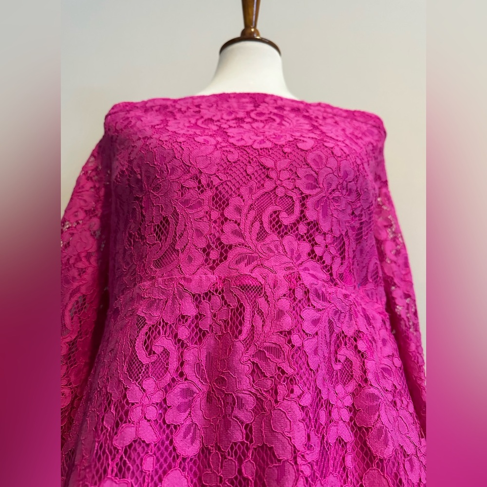 Trina Turk Fuchsia Hot Pink Lace Off the Shoulder Dress - Picture 8 of 16